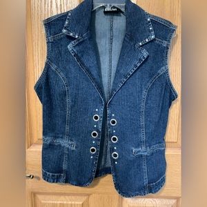 Ethyl Denim Vest with Bling